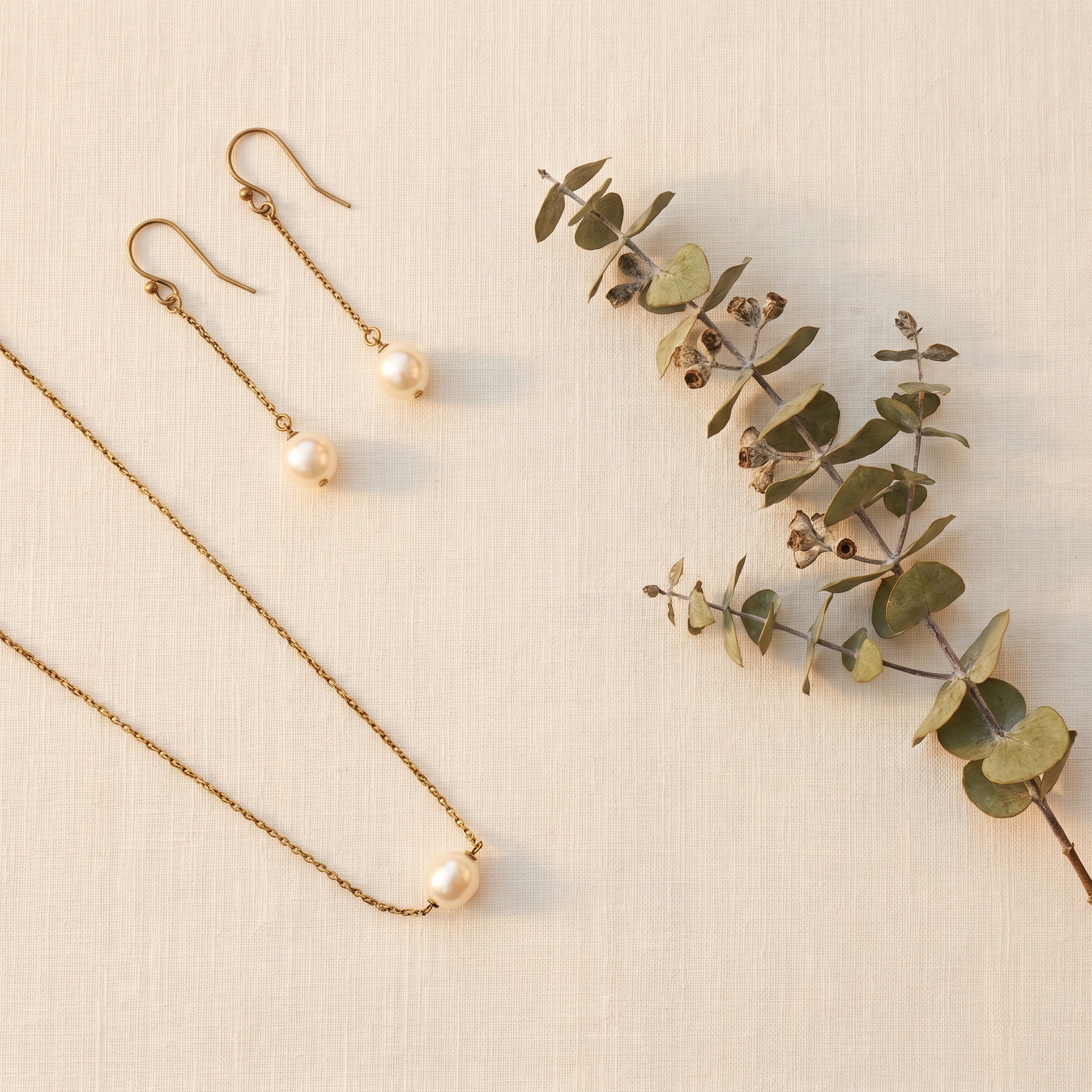 The Aria Set — Pearl Drop Earrings + Necklace